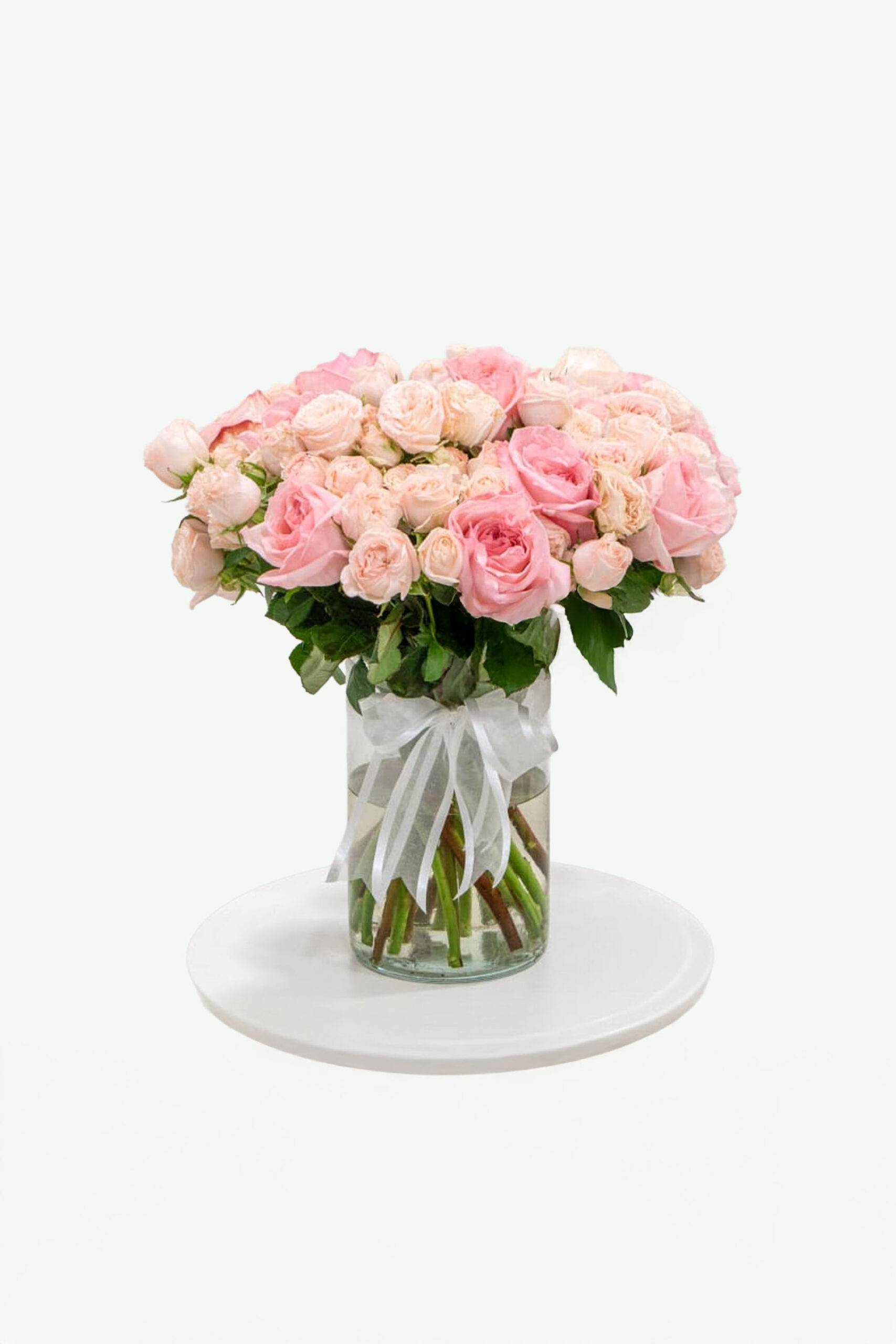 Mixed Pink Roses in a Vase