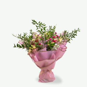 Enchanted Rose Thicket – Mixed Roses and Ruscus Leaves