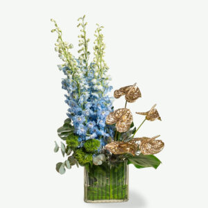 Delphinium and Eucalyptus Elegant Mixed Floral Arrangement